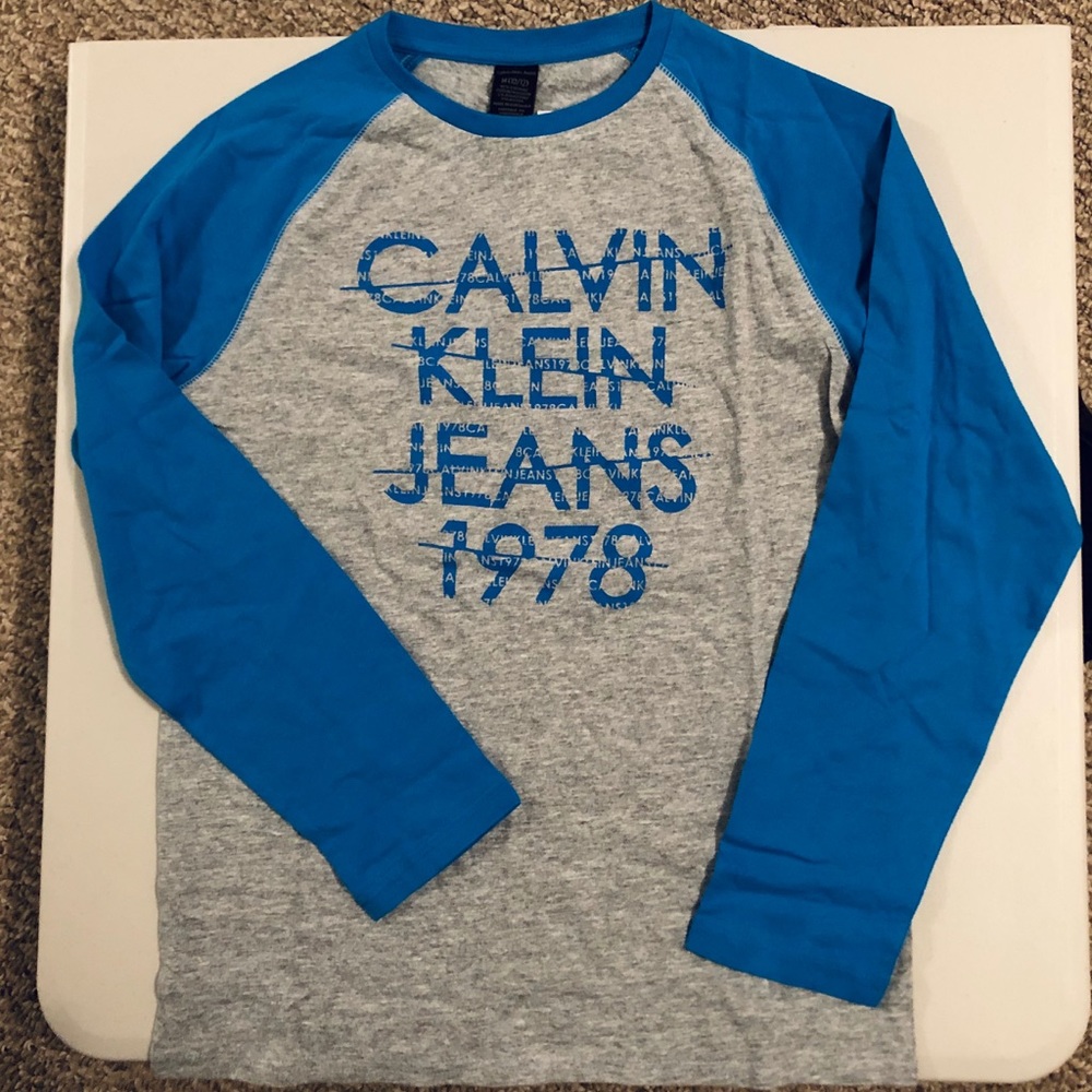 🆕CALVIN KLEIN JEANS Boys Raglan Long Sleeve Shirt